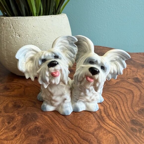 Goebel Scottie Twins Dog Figurine With Floppy EarsWest Germany Porcelain White - Picture 1 of 8